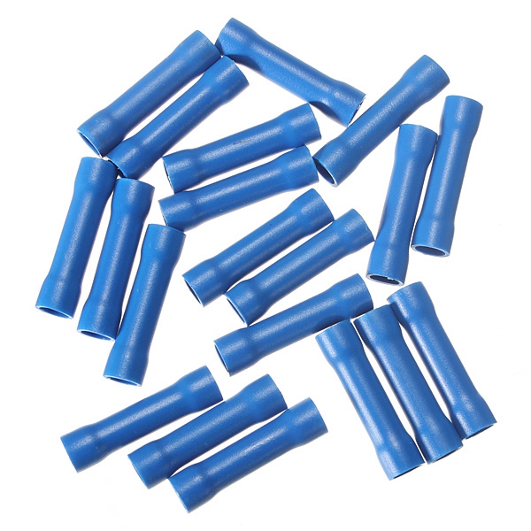 20pcs blue insulated straight wire butt connector electrical crimp terminal 14-16awg new arrvial