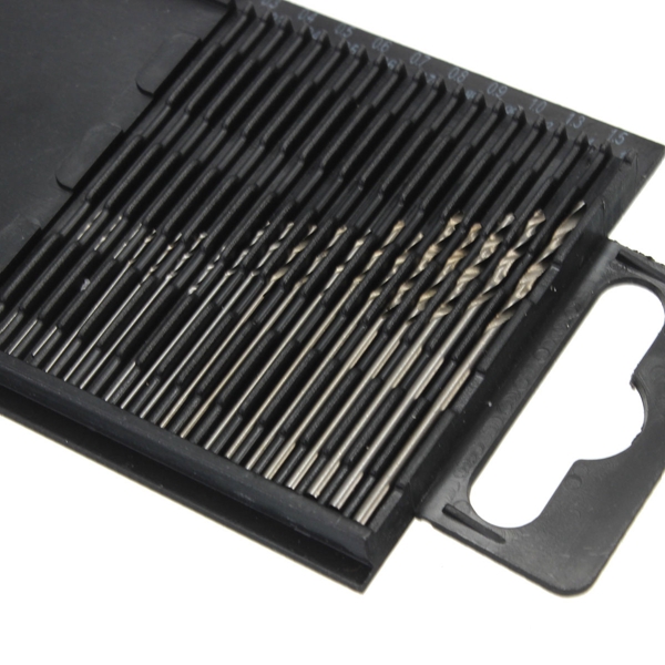 20pcs mini 0.3mm-1.6mm hss micro high speed steel twist drill bit set model craft with case repair parts