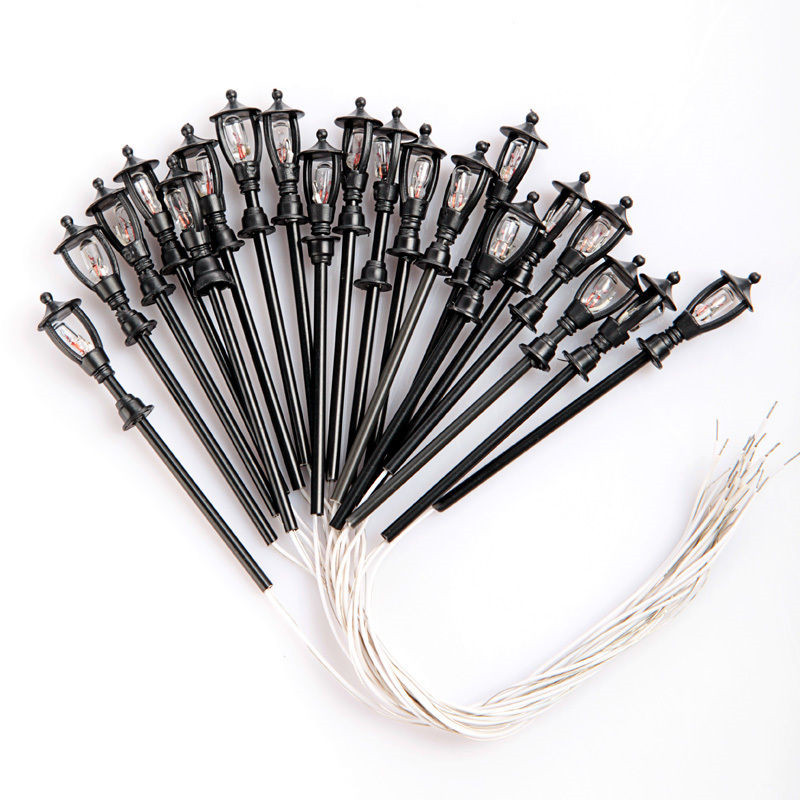20pcs/set ho scale 1:100 model layout single head garden lights lamppost lamp 6v