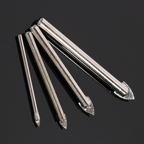 4pcs mirror ceramic tile glass drill bits set spear head 4/6/8/10mm