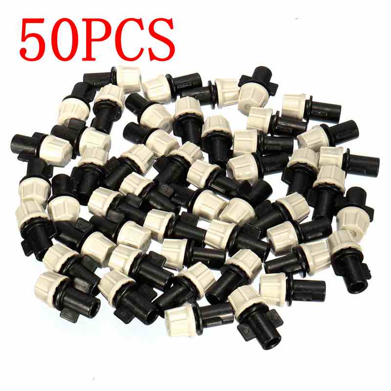 50pcs plastic misting nozzle sprinkler greenhouse flower plant sprinkler nozzles tee for plant flower cooling system 50pcs plastic misting nozzle sprinkler greenhouse flower plant sprinkler nozzles tee for plant flower cooling system