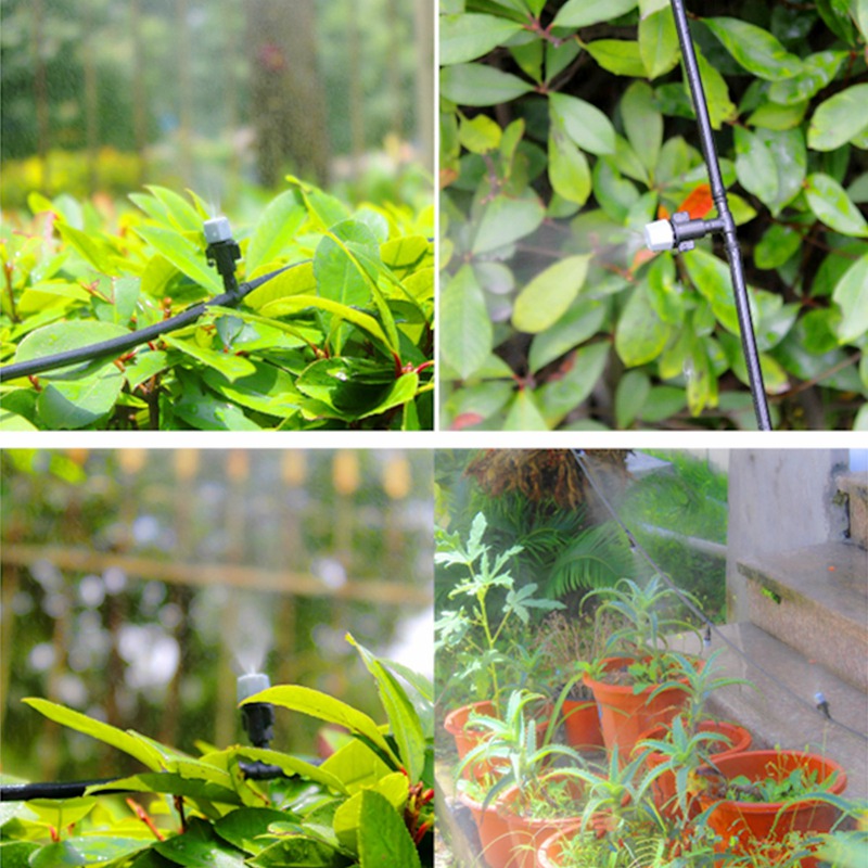50pcs plastic misting nozzle sprinkler greenhouse flower plant sprinkler nozzles tee for plant flower cooling system