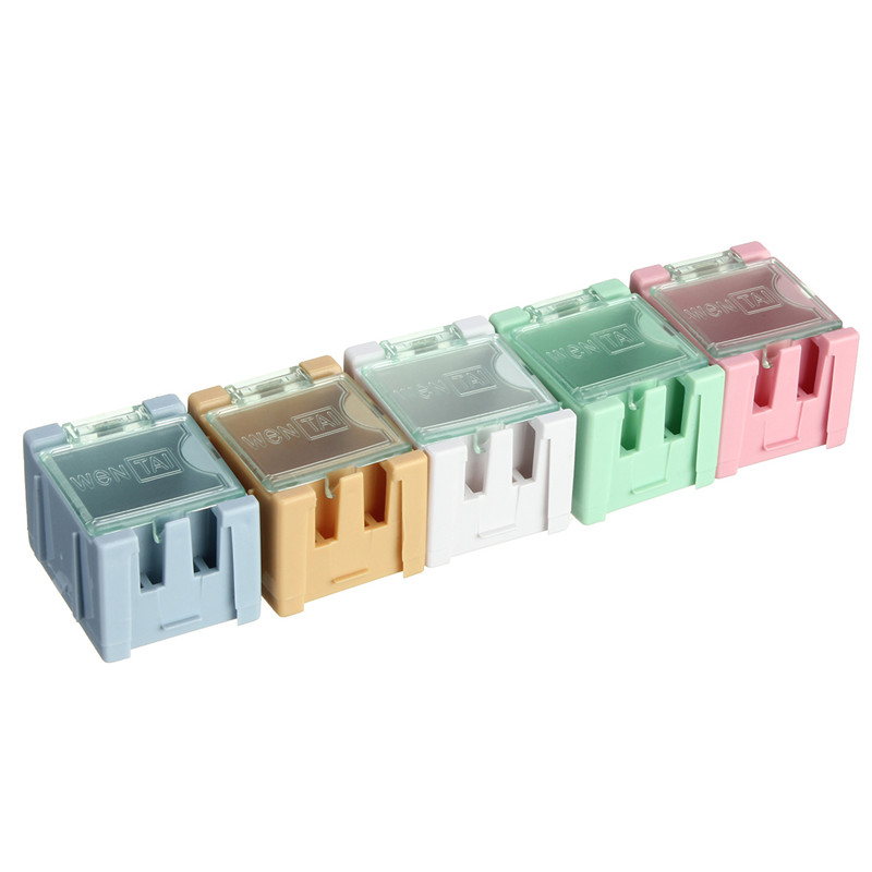 50pcs smt smd electronic components parts box cases patch laboratory storage box plastic five color