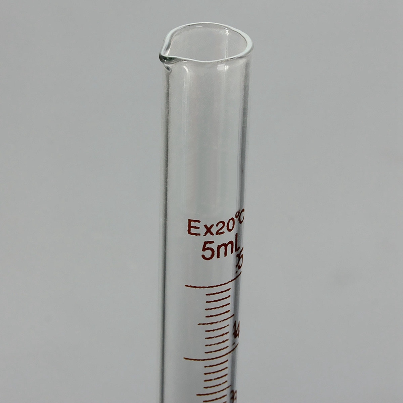 5ml profession graduated glass measuring cylinder chemistry lab spout measure