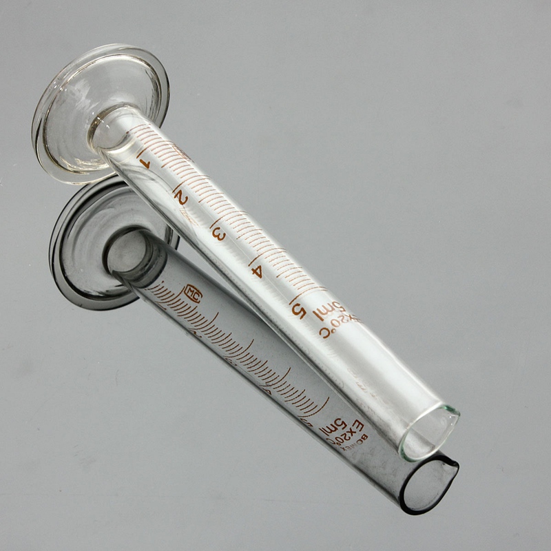 5ml profession graduated glass measuring cylinder chemistry lab spout measure