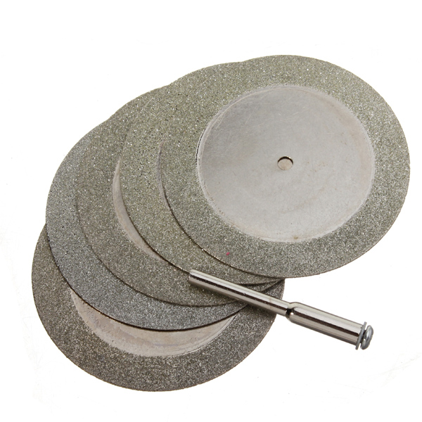 5pcs 50mm diamond cutting discs & drill bit for rotary tool dremel stone blade
