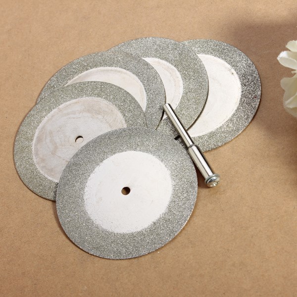 5pcs 50mm diamond cutting discs & drill bit for rotary tool dremel stone blade