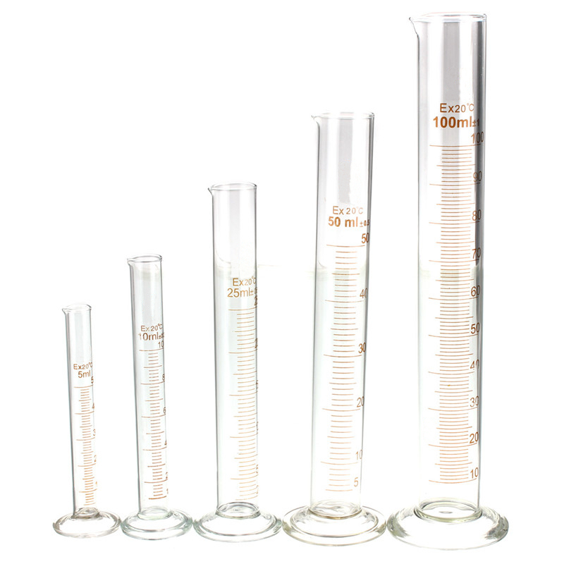 5pcs/set graduated cylinder measuring 5ml +10ml + 25ml + 50ml +100ml lab glass new 5pcs/set graduated cylinder measuring 5ml +10ml + 25ml + 50ml +100ml lab glass new