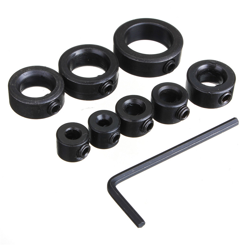 8pcs/set drill bit shaft depth stop collars ring positioner set 3-16mm woodworking wood drills