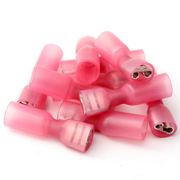best promotion!!10pcs fully insulated red female spade connector terminals 0.5-1.5mm 22-16awg new arrival
