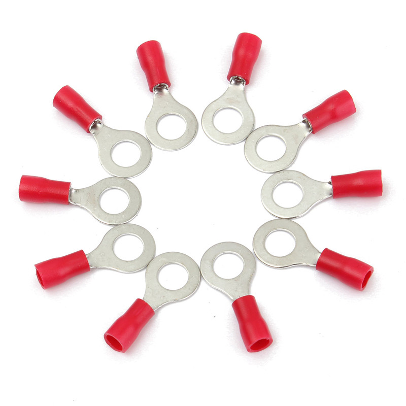 best promotion!! 10pcs red rubber pvc terminals insulated ring connector rc 0.5-1.5mm 22-16awg