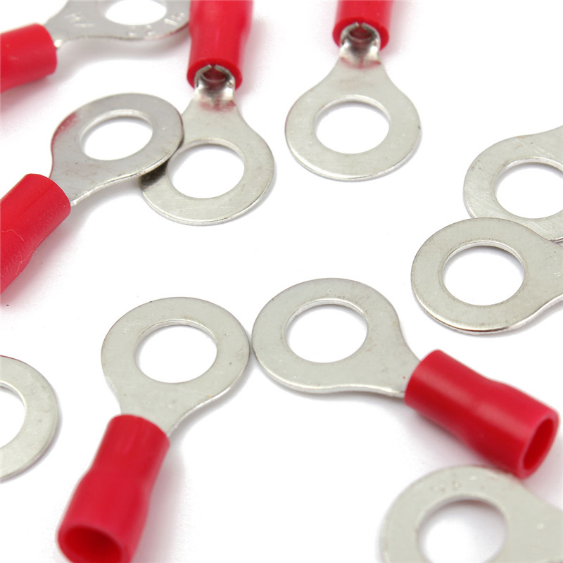 best promotion!! 10pcs red rubber pvc terminals insulated ring connector rc 0.5-1.5mm 22-16awg
