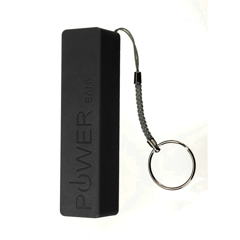 best promotion black new external power bank keychain for smartphone cellphone 18650 battery charger protable case box holder