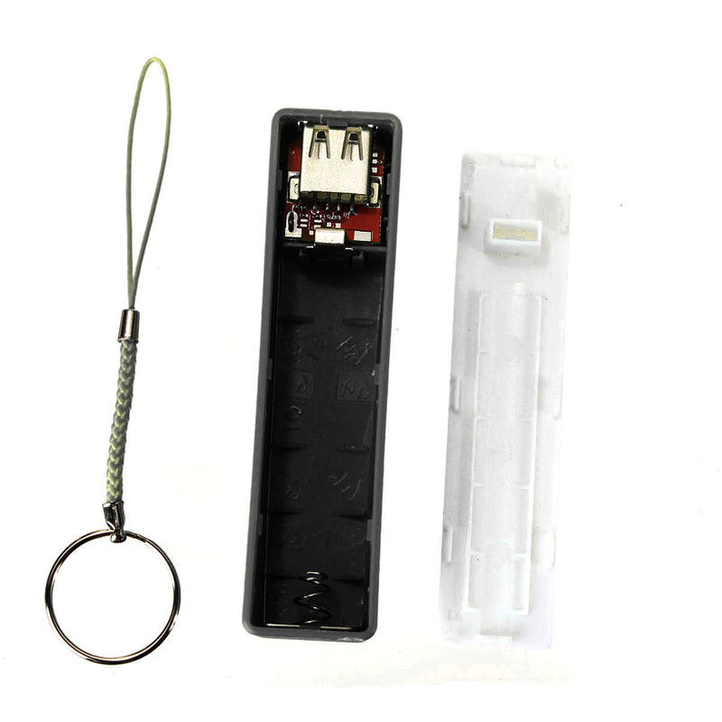 best promotion black new external power bank keychain for smartphone cellphone 18650 battery charger protable case box holder