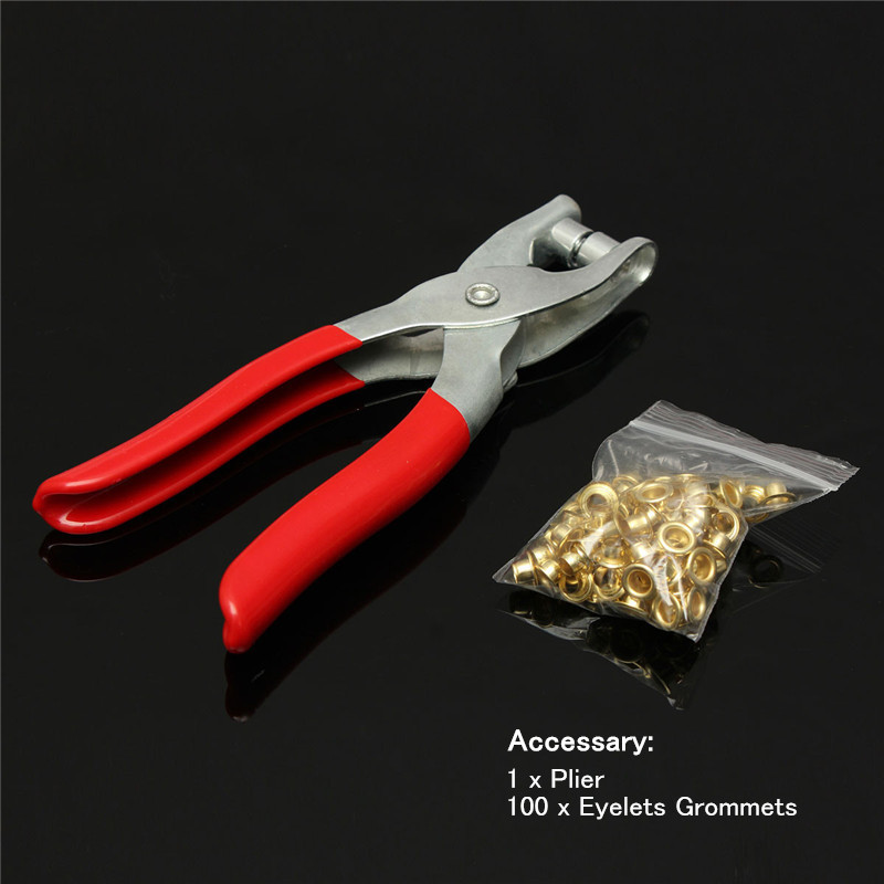 brand new 100pcs eyelets grommets + setting setter pliers kit for bags shoes leather belt brand new 100pcs eyelets grommets + setting setter pliers kit for bags shoes leather belt