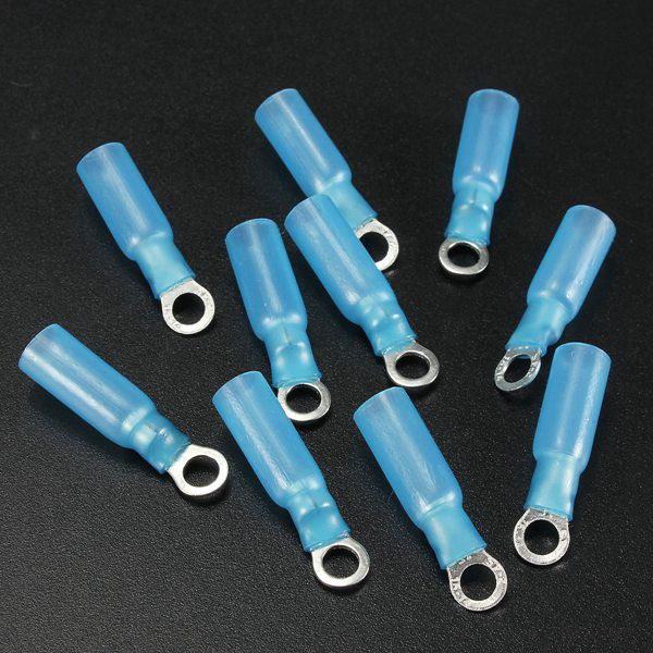 brand new 10pcs 4.3mm blue crimp terminals insulated ring connector 1.5-2.5mm 16-14awg m4 excellent quality