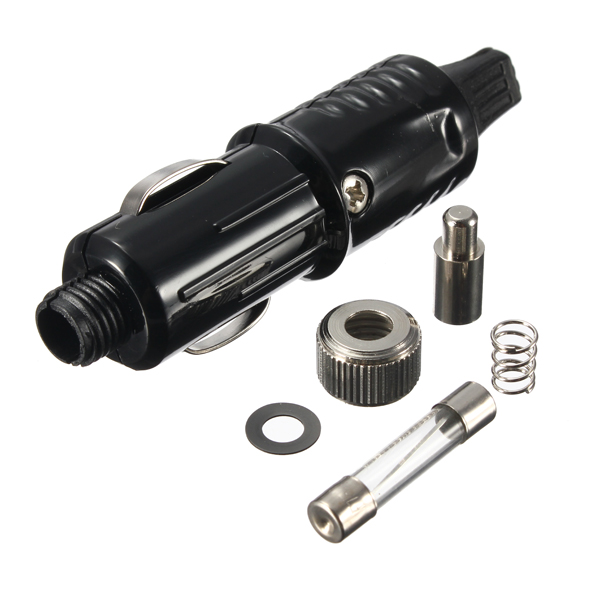 brand new 12 / 24v replacement car cigarette lighter socket plug adapter charger + fuse set
