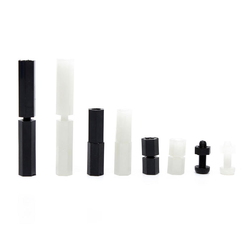 brand new! 160pcs m3 nylon black&white m-f hex spacers screws nuts assortment stand-off set excellent quality
