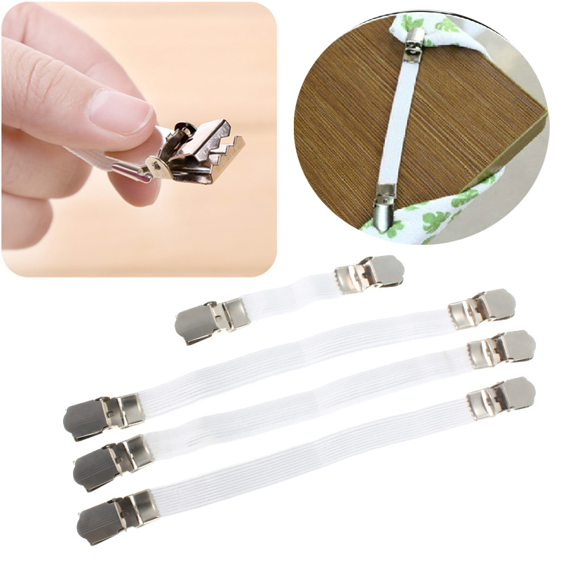 brand new 4pcs/set nickel-plated adjustable bed sheet cord hook loop straps fastener/holder/strap/suspender/gripper