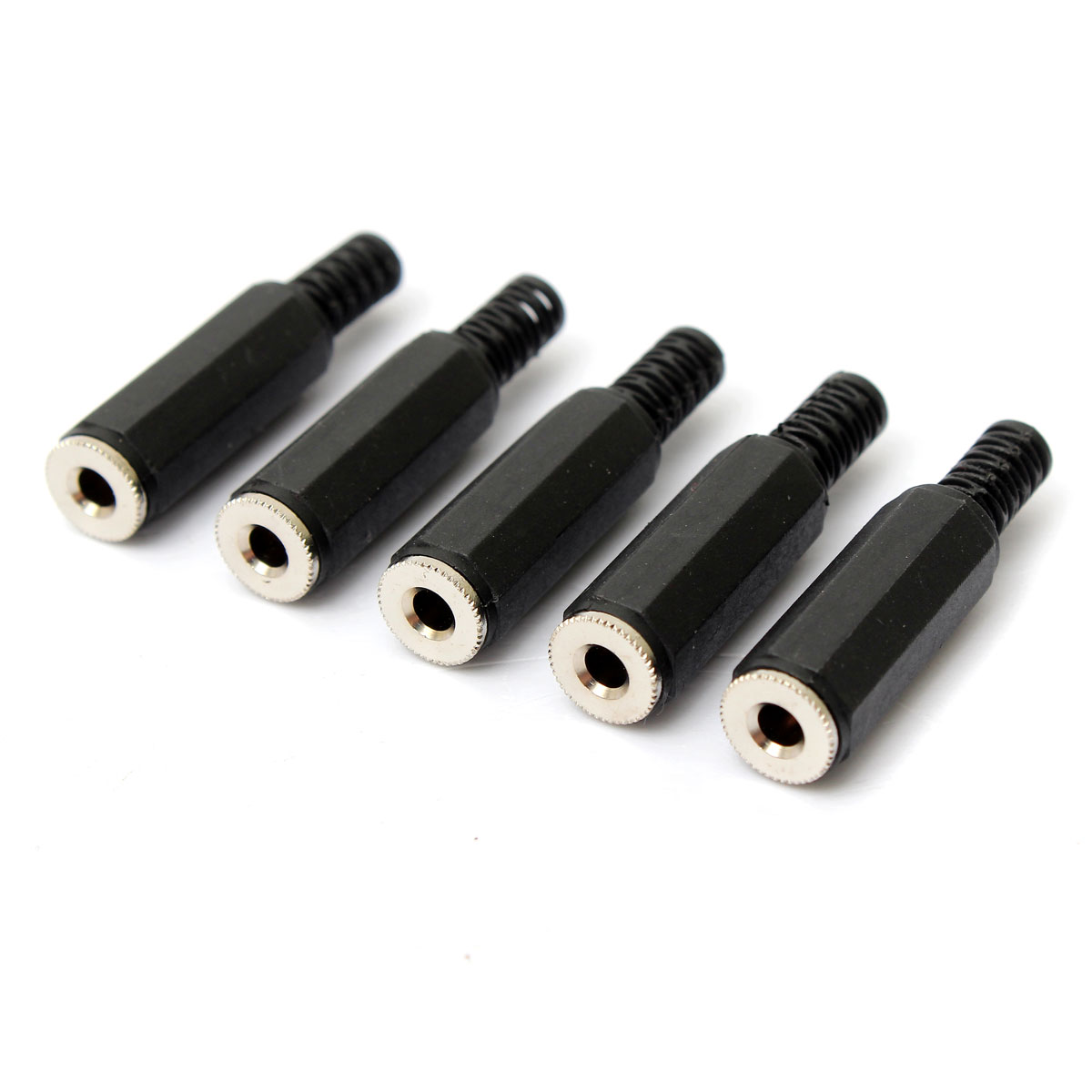 brand new 5pcs 3.5mm stereo audio female plug jack adapter socket electronical connector
