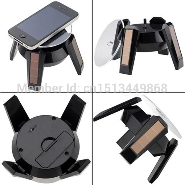 brand new black solar rotating display stand turn table for jewelry watch cellphone retail