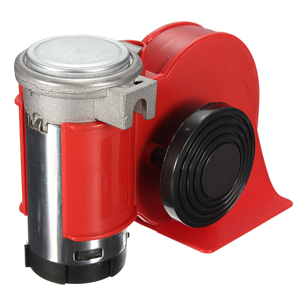 brand new car motorcycle truck 12v red compact dual tone electric pump air loud horn vehicle siren