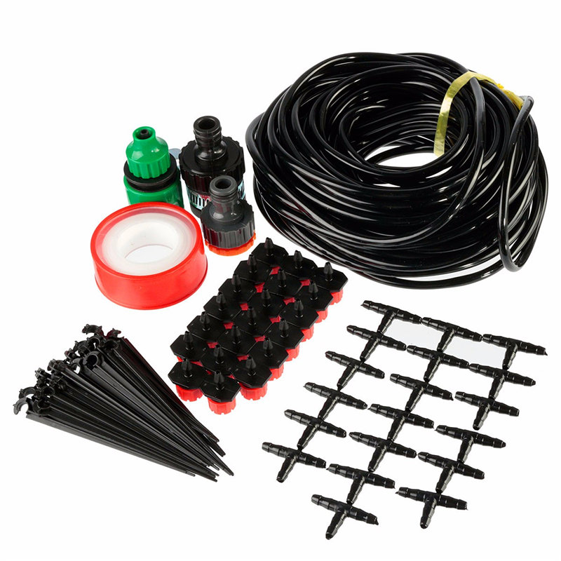 brand new diy adjustable micro drip irrigation system plant self watering outdoor garden hose kits tool 15m + 18 drop head brand new diy adjustable micro drip irrigation system plant self watering outdoor garden hose kits tool 15m + 18 drop head