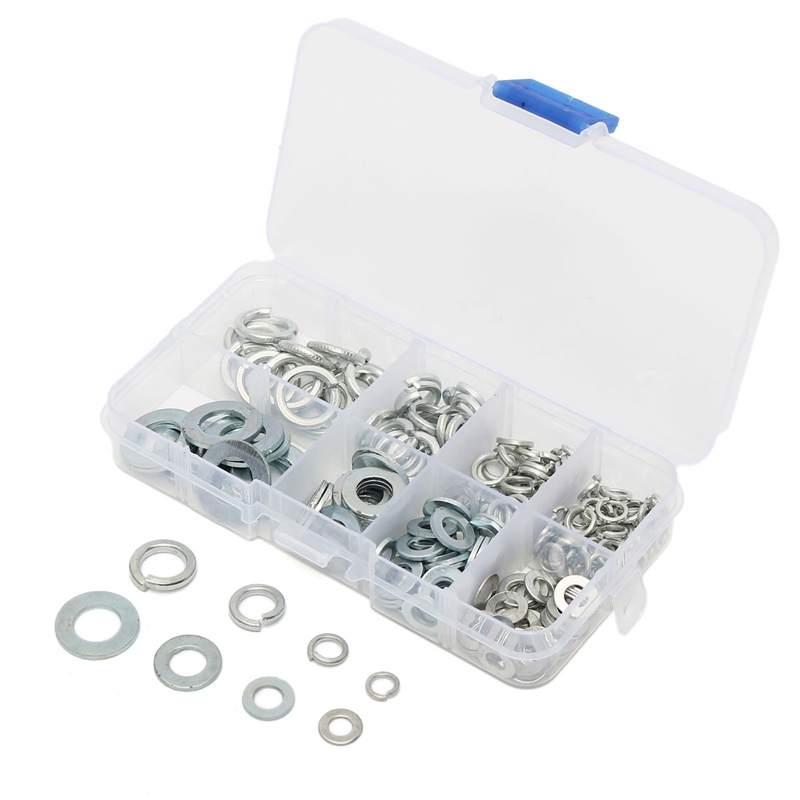 brand new diy tool 200pcs flat and spring washers assortment metal set plug sealing brand new diy tool 200pcs flat and spring washers assortment metal set plug sealing