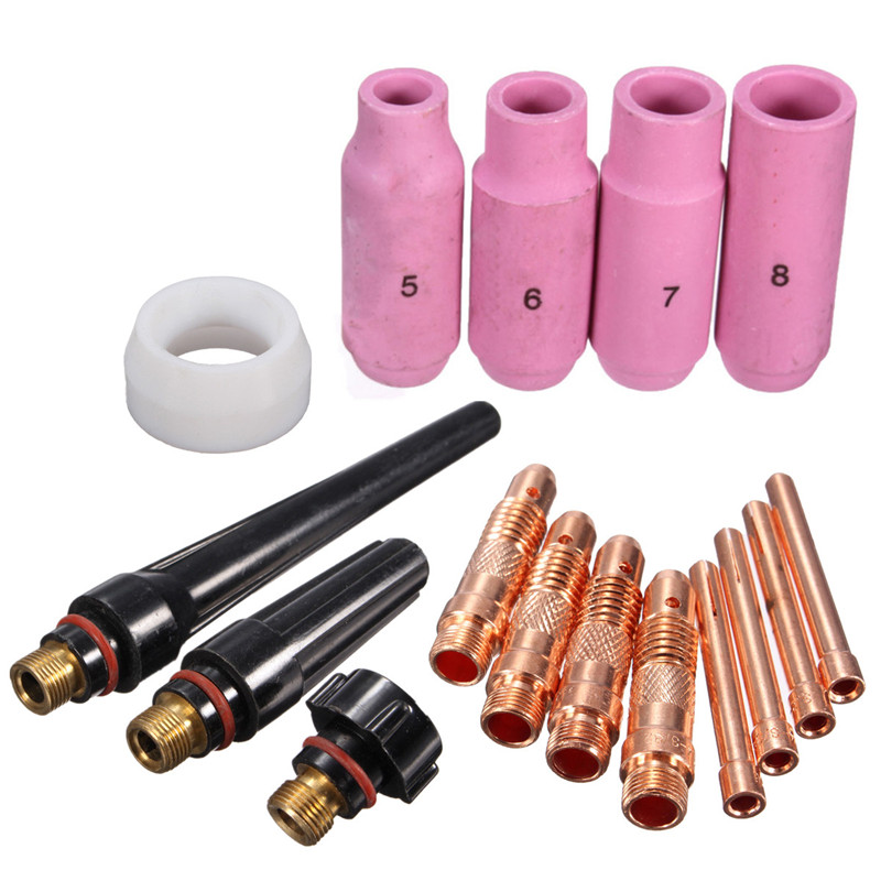 brand new tig kit & wp sr 17 18 26 series tig welding torch consumables accessories 16pk