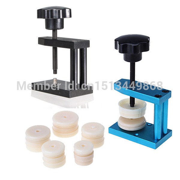 brand new watch crystal front back case screw press watchmakers repair tool + 12 dies new