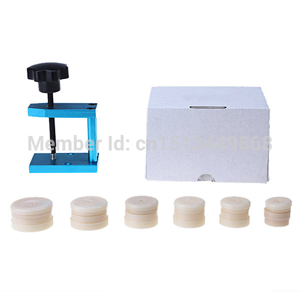 brand new watch crystal front back case screw press watchmakers repair tool + 12 dies new