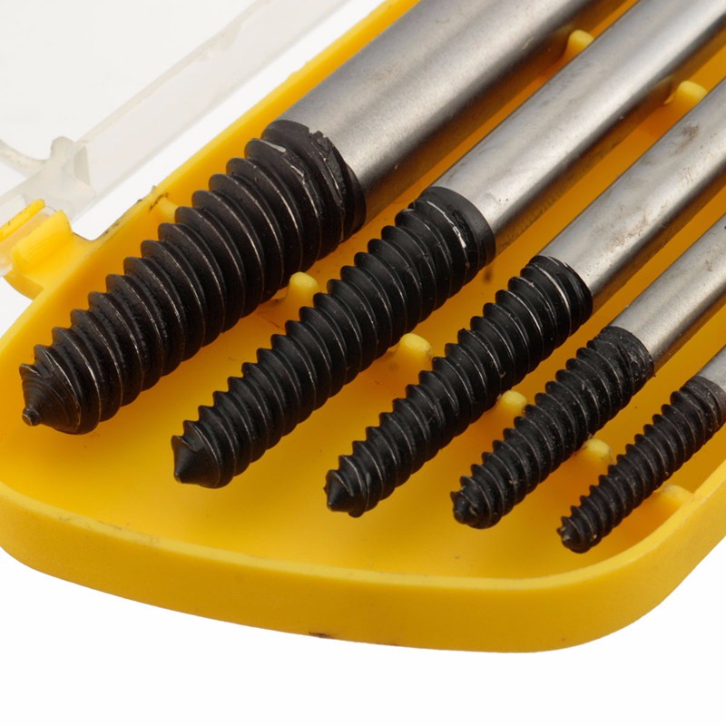 brandnew 5pcs screw extractor set easy out drill bits guide broken screws bolt remover