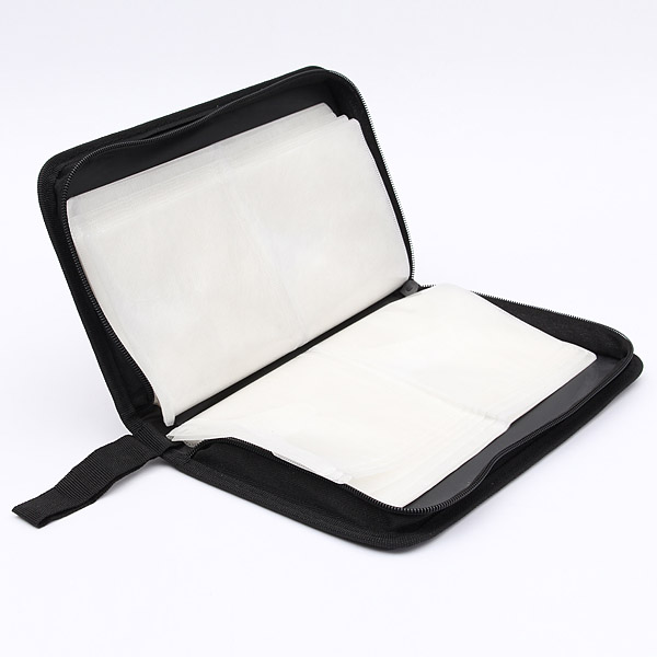 casual black pu leather pp nylon cd vcd dvd 80 discs storage holder case wallet bag carry organizer collection