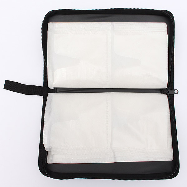 casual black pu leather pp nylon cd vcd dvd 80 discs storage holder case wallet bag carry organizer collection