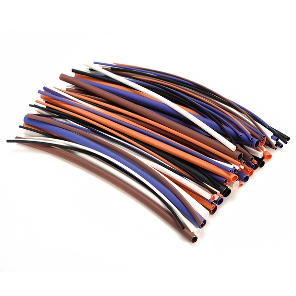 excellent quality 100pcs 2:1 6 sizes 5 colors assortment polyolefin h-type heat shrink tubing tube sleeving wrap wire cable kit