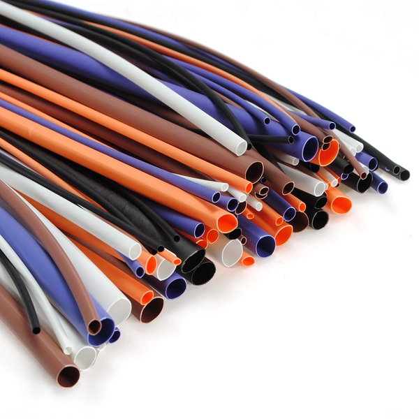excellent quality 100pcs 2:1 6 sizes 5 colors assortment polyolefin h-type heat shrink tubing tube sleeving wrap wire cable kit
