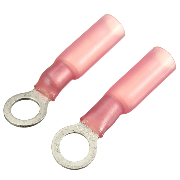 excellent quality 100pcs 5.3mm red crimp terminals insulated ring connector 0.5-1.5mm 22-16awg m5