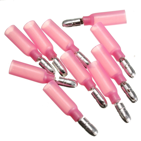 excellent quality 10pcs 3.2cm red crimp terminals male bullet connector 0.5-1.5mm 22-16awg