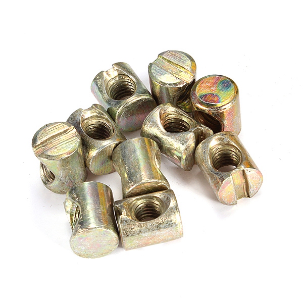 excellent quality 10pcs/lot barrel bolts m6 6x10x12mm cross dowel slotted furniture nuts for beds cribs chairs excellent quality 10pcs/lot barrel bolts m6 6x10x12mm cross dowel slotted furniture nuts for beds cribs chairs