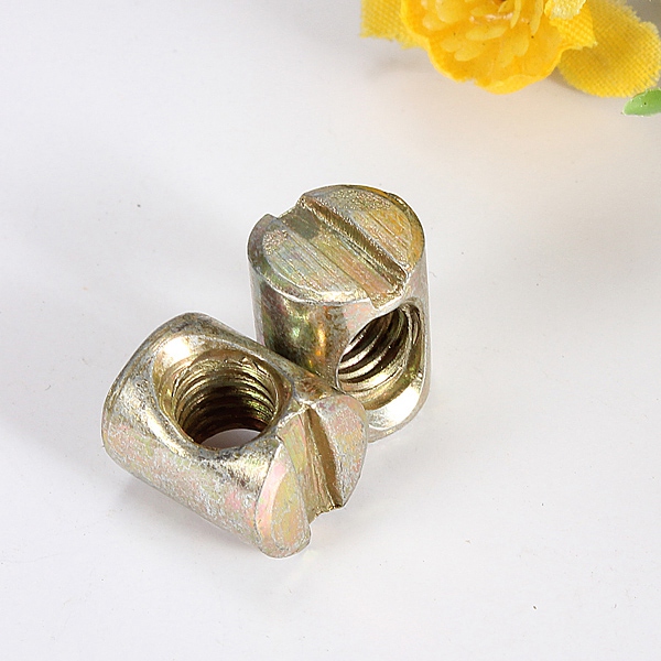 excellent quality 10pcs/lot barrel bolts m6 6x10x12mm cross dowel slotted furniture nuts for beds cribs chairs