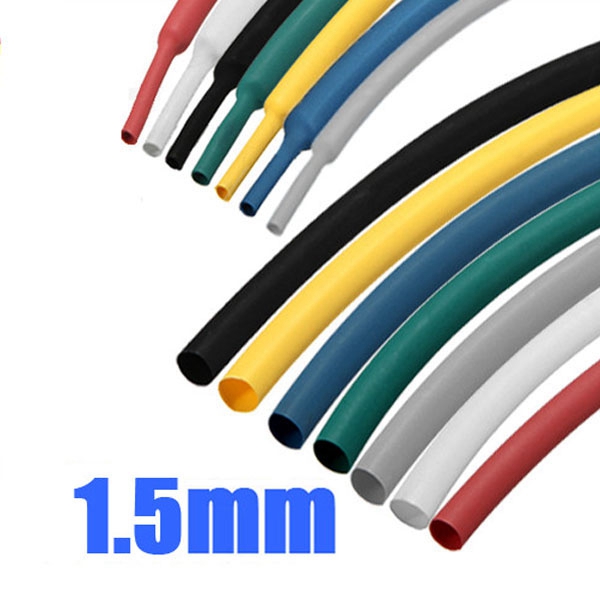 excellent quality 1m 1.5mm 7 color 2:1 polyolefin heat shrink tubing tube sleeve sleeving wrap new arrival
