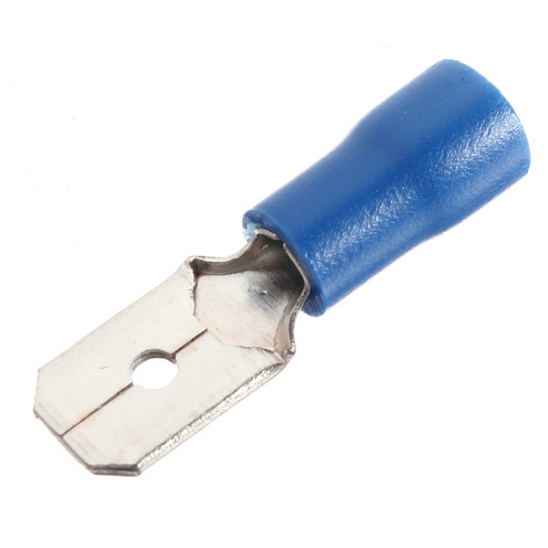 excellent quality 20pcs insulated blue male spade connector electrical crimp terminal 1.5-2.5mm best promotion