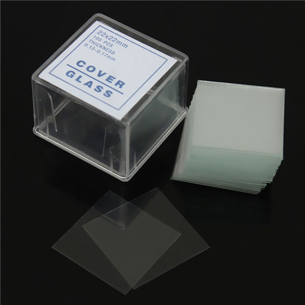 good 100pcs/set disposable microscope coverslip laboratory appliance 22x22mm thickness 0.13-0.17mm made of glass