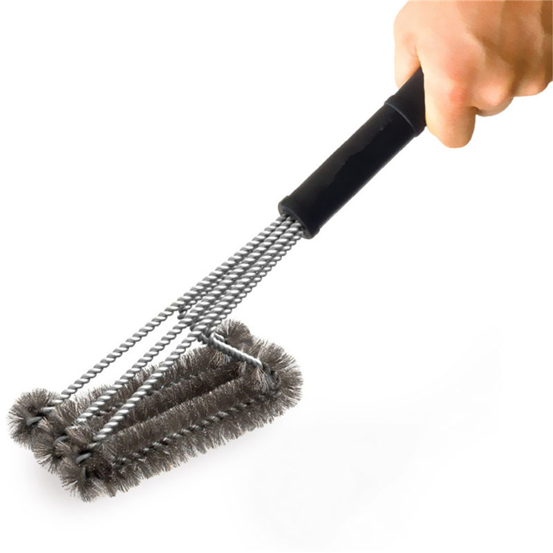 hight quality 45cm silver best barbecue grill cleaner 3 steel wire heads bbq handle cleaning brush tool hight quality 45cm silver best barbecue grill cleaner 3 steel wire heads bbq handle cleaning brush tool