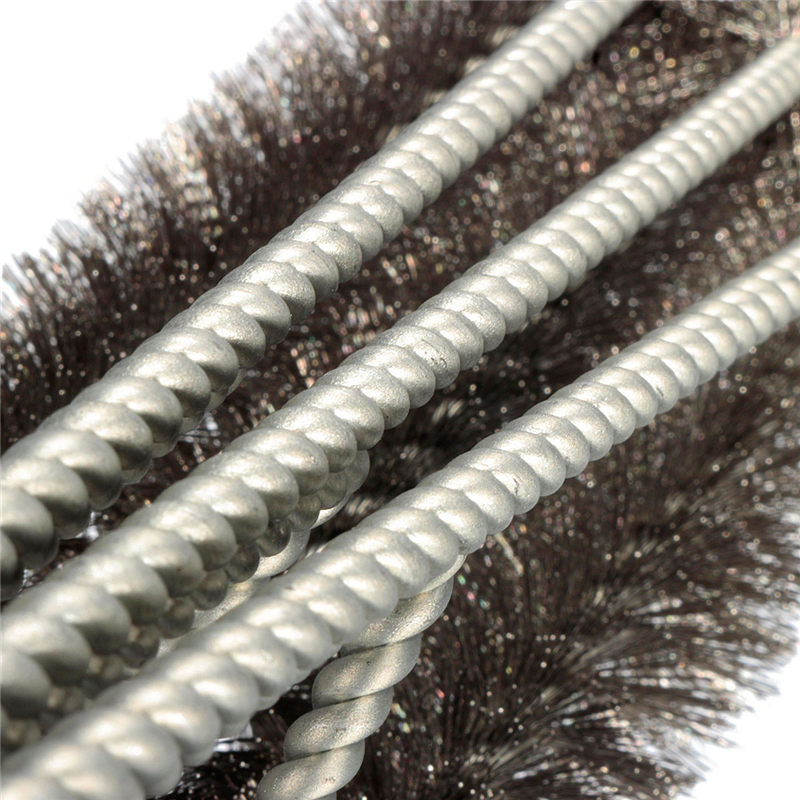 hight quality 45cm silver best barbecue grill cleaner 3 steel wire heads bbq handle cleaning brush tool