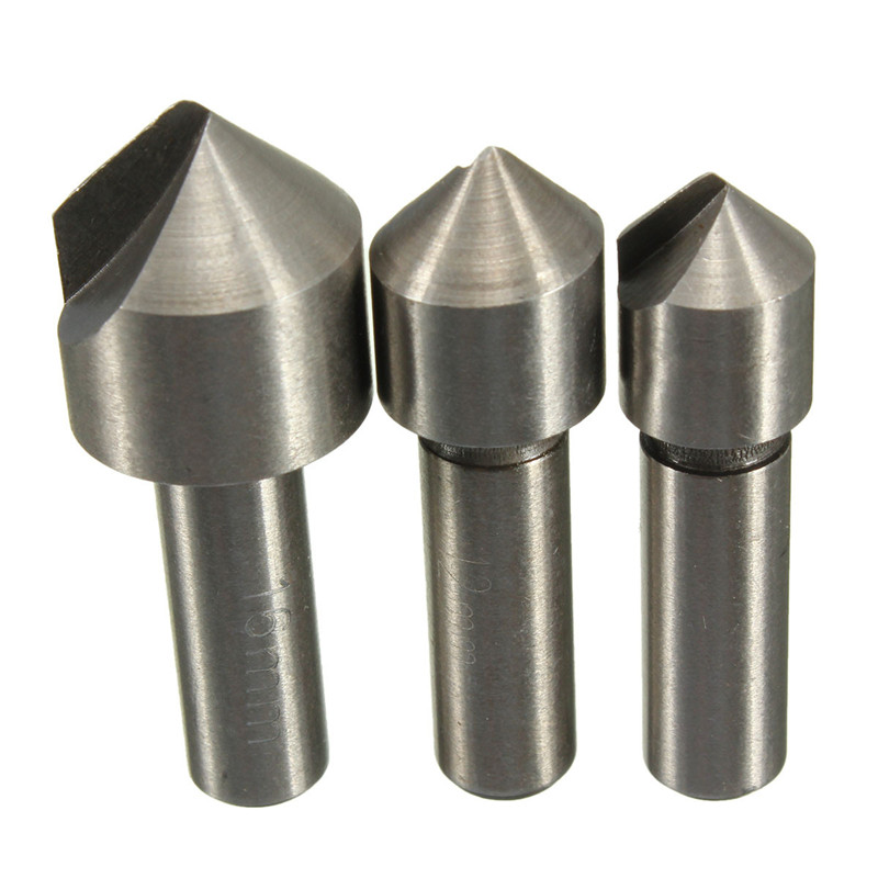 hss high speed steel countersink 3pcs drill bit set for steel snd hard metals 10mm 12mm 16mm s78