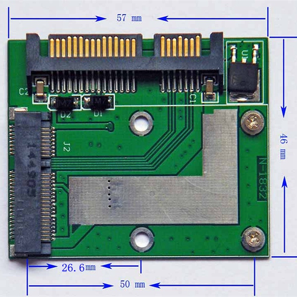 msata ssd to 2.5 sata 6.0 gps adapter converter riser card module board pad pcie electronic assembly parts