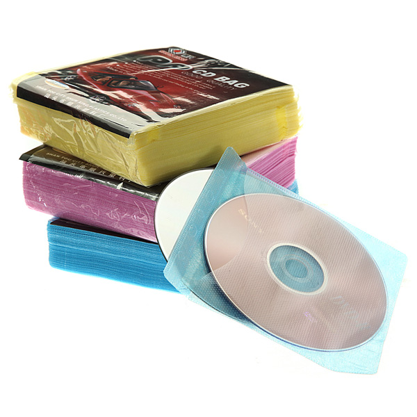new 100 pcs/lot cd dvd double sided cover storage case plastic bag sleeve envelope hold