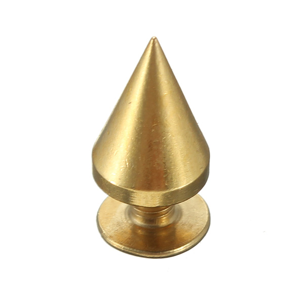 new 10pcs/lot 10mm metal gold cone spikes screwback studs rivet belt jewelry bracelet leather bag clothing leather craft diy