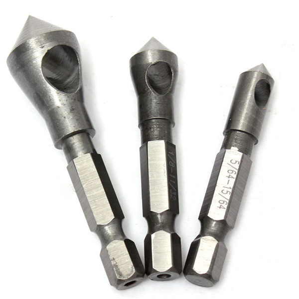 new 3pcs/lot countersink bit set deburring drill bits tapper hole cutter hand tools chamfer set wood new 3pcs/lot countersink bit set deburring drill bits tapper hole cutter hand tools chamfer set wood